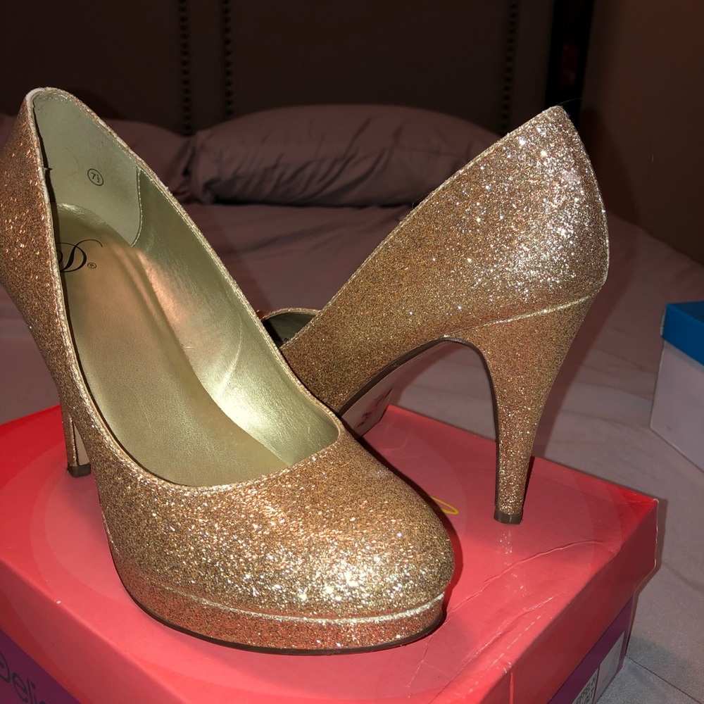Gold Sparkly Heels